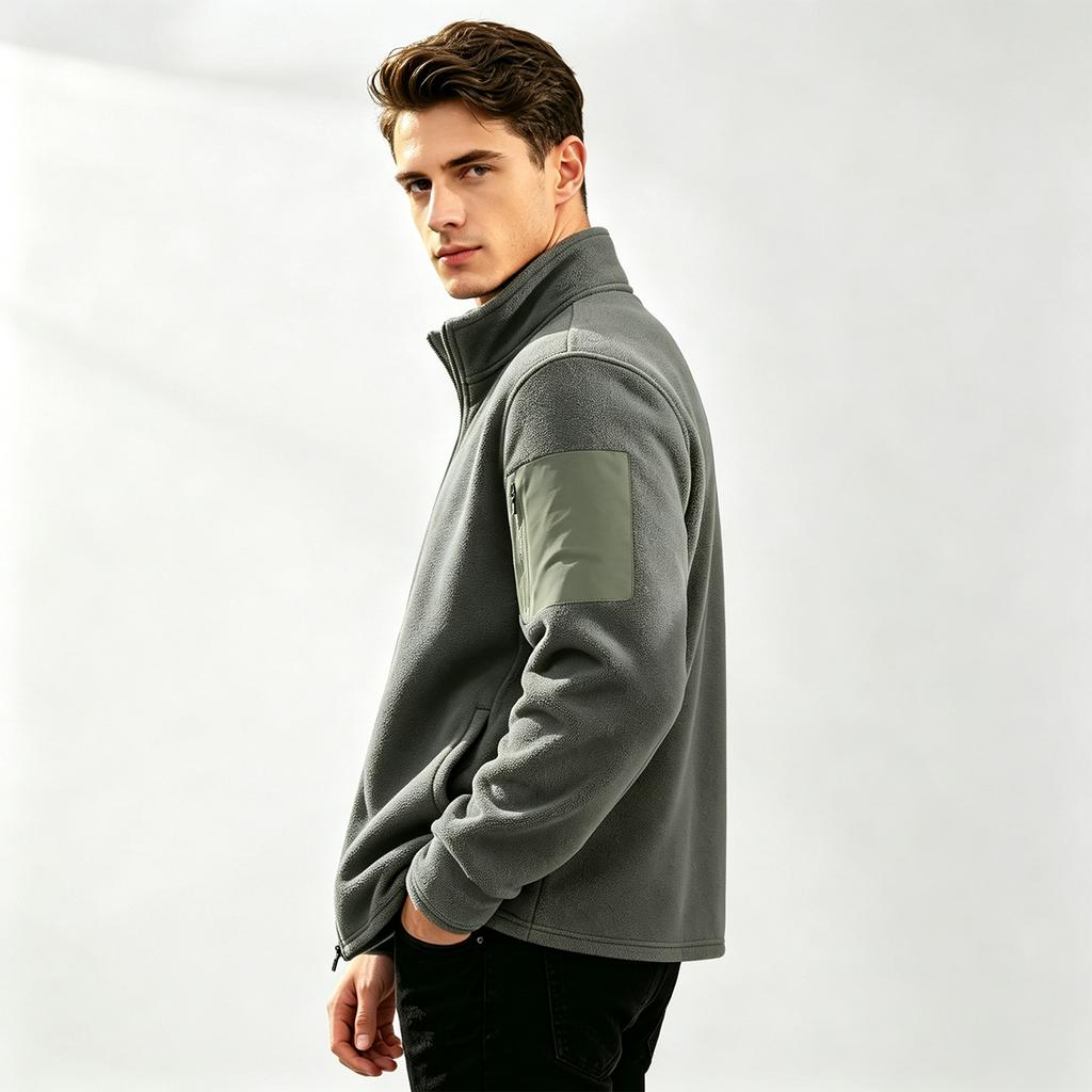 Men's Outdoor Athletic Stand Collar Jacket, Lightweight Warm for Fall and Winter
