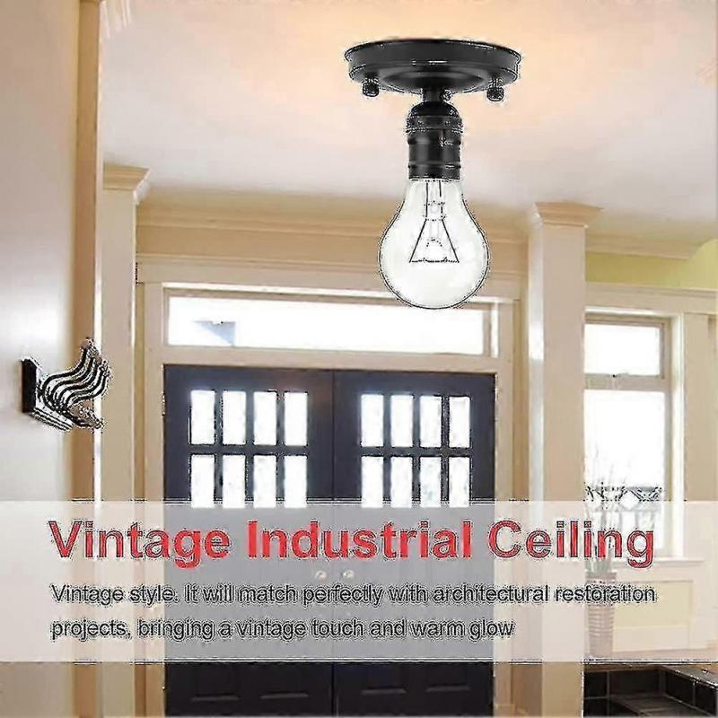 E26/e27 Screw Ceiling/wall Light Base Holder, Vintage Industrial Ceiling Lamp Base