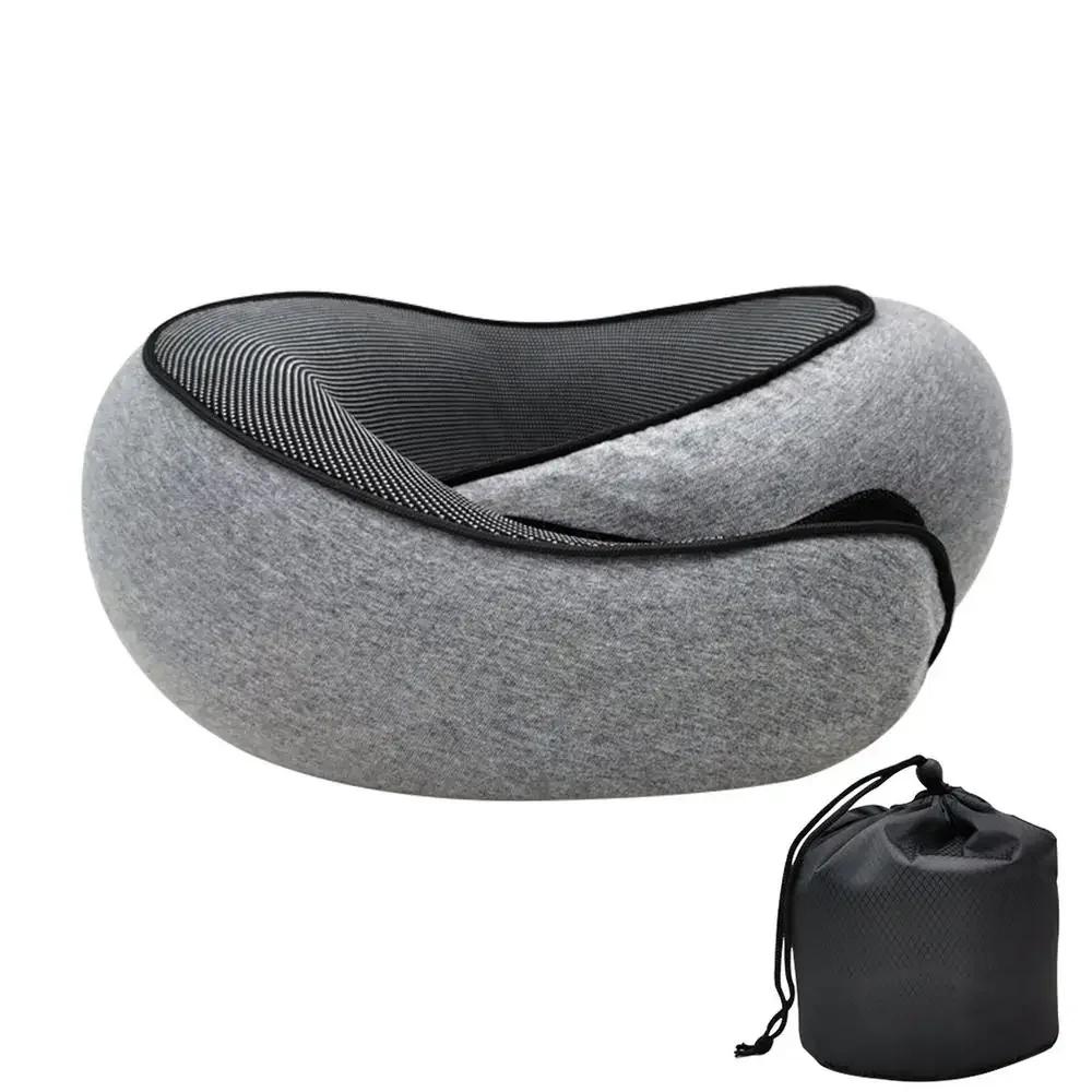 Cuscino cervicale in memory foam, per vertebra cervicale, da viaggio, portatile, per la pausa di mezzogiorno, tipo U, per dormire, da campeggio, borsa da trasporto
