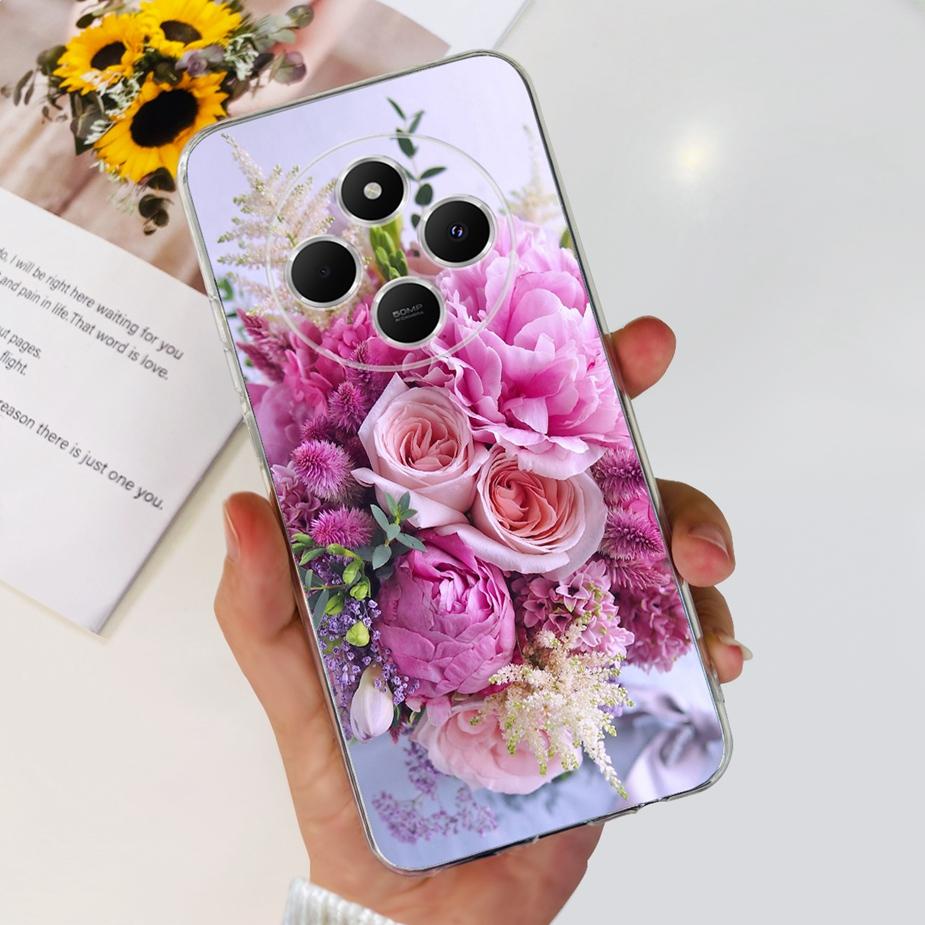 For Xiaomi Redmi 14C Case Cute Cat Butterfly Painted Cover Clear Silicone Soft TPU Phone Case For Xiaomi Redmi 14C Redmi14C Bags