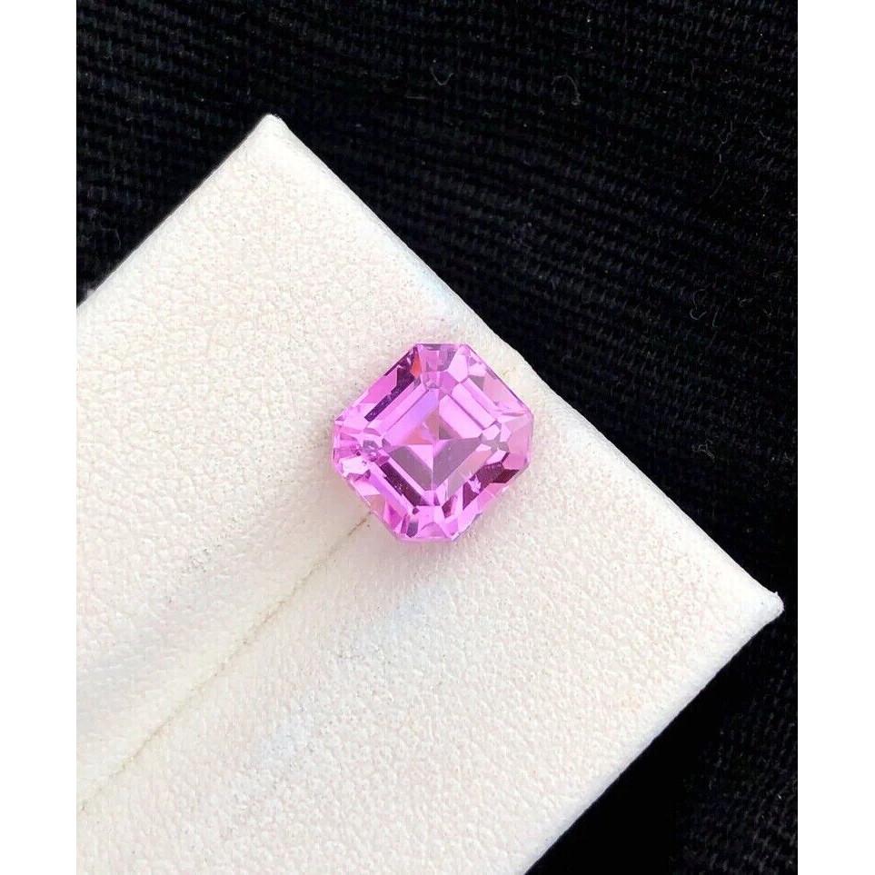 7 Cts Natural Pink Kunzite Certified Asscher Cut Kunzite Loose Gemstone