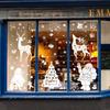 White Santa Claus Electrostatic Glass Sticker Window Decoration Snowflake Elk Christmas Tree Sticker