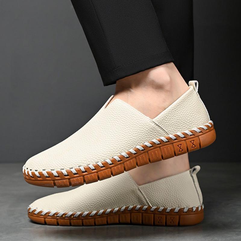Herren Rutschfeste Weiche Sohle Leder Fahr-Loafer