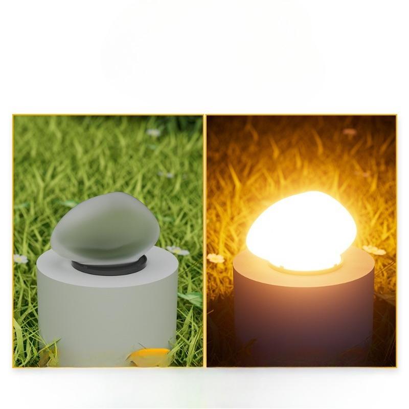 Solar Courtyard Lamps, Realistic Pebble Outdoor Garden Lawn Lamps, Stone-like Walkway Lamps, Landscape Solar Lamps