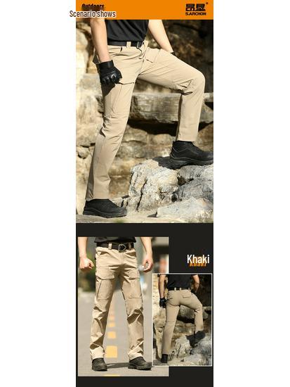 Męskie spodnie taktyczne szybkoschnące Angken - Ultracienkie, oddychające spodnie bojowe z wieloma kieszeniami na wiosnę/lato.