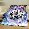 Un Groupe de Couvertures Imprimées Adorables sur le Thème des Pandas, Multi-Usage Toutes Saisons pour Sieste, Camping, Voyage, Voiture, Canapé Cadeaux de Luxe