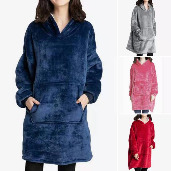 

Зимняя ночная рубашка с длинным рукавом, морозостойкий пуловер, женская однотонная плюшевая ночная рубашка с капюшоном, домашняя одежда