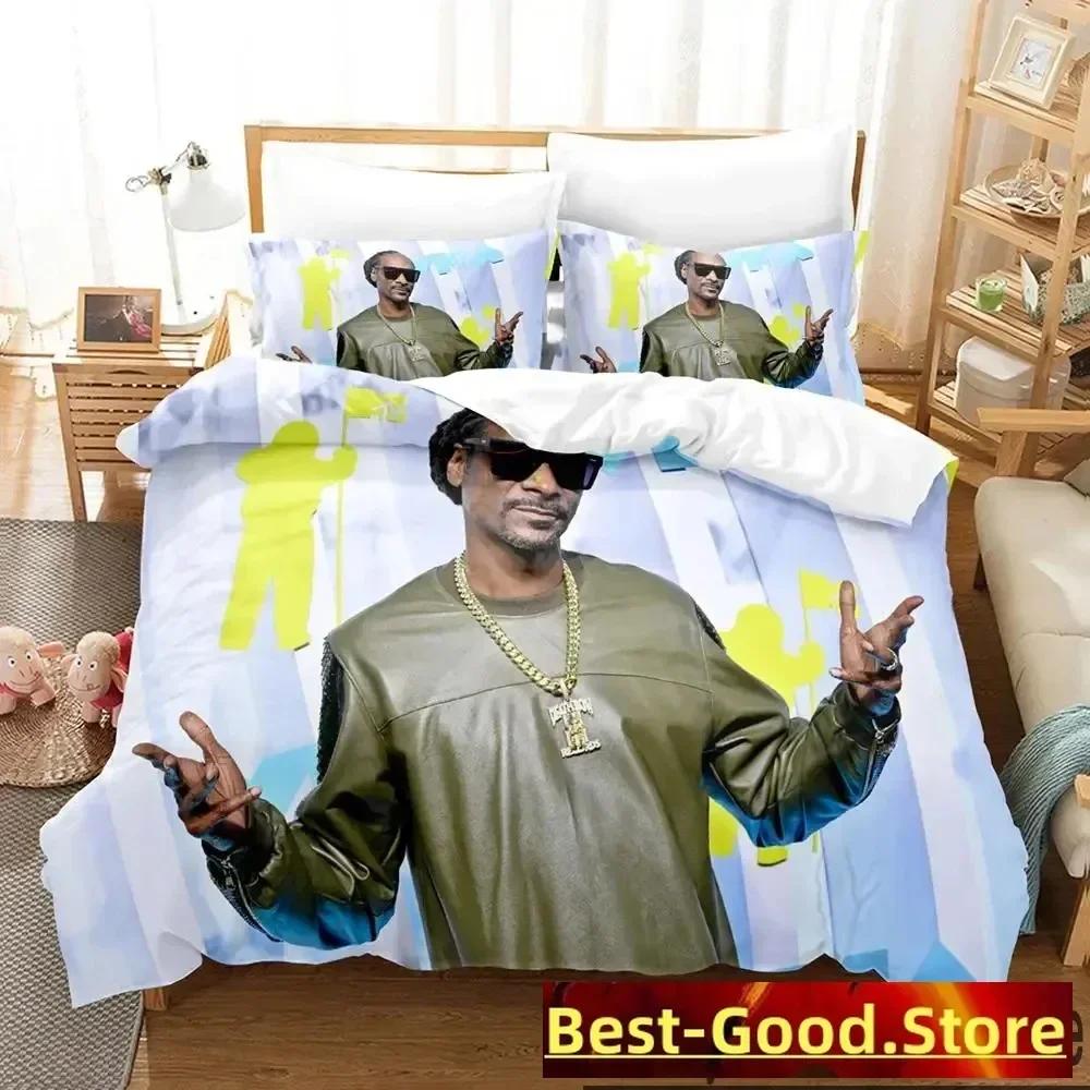 3D Snoop Dogg Rapper Bedding Set Printed Bed Set With Pillowcase Bed Duvet Cover Single Double Queen Super King Size boys Adult