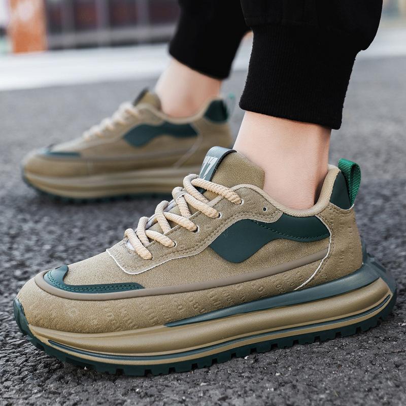 

Мужская обувь весна 2025 новая универсальная молодежная обувь для бега мужская спортивная и повседневная платформа черные Forrest Gump кроссовки для папы 40