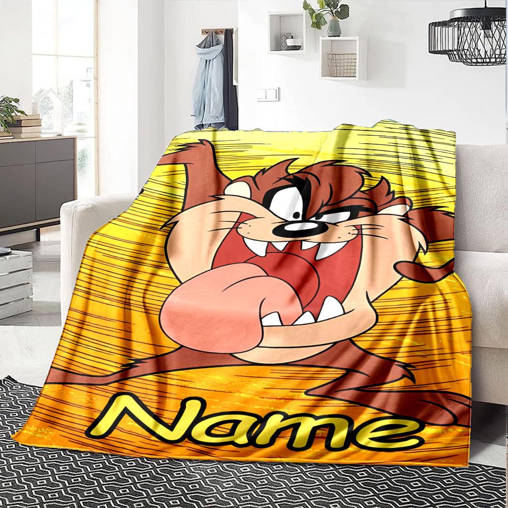 Customiz Name Personality Taz-Mania Blanket Soft &Warm Sofa Office Bed Travel Lunch Break Blanket, Gift Suitable All Seasons