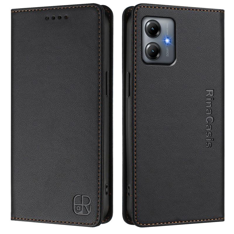 Luxuriöse Anti-Diebstahl Brieftasche Flip Cover Handyhülle für Motorola MOTO E15 E14 E13 E22 E32 S E7 Power Lederhüllen Magnet Einfarbig