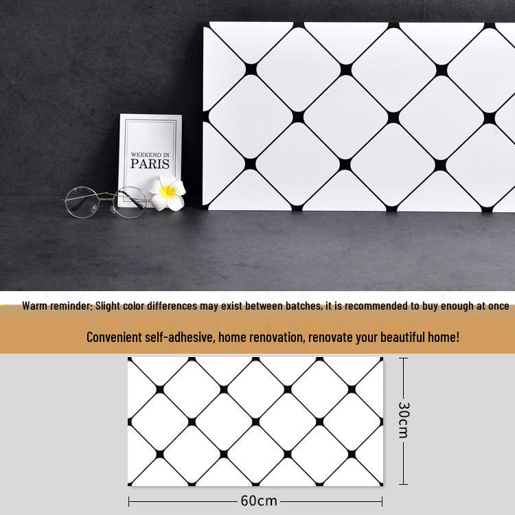 Samolepka na zeď v severském stylu s černobílou mřížkou pro výzdobu prodejny s mléčným čajem a občerstvením.