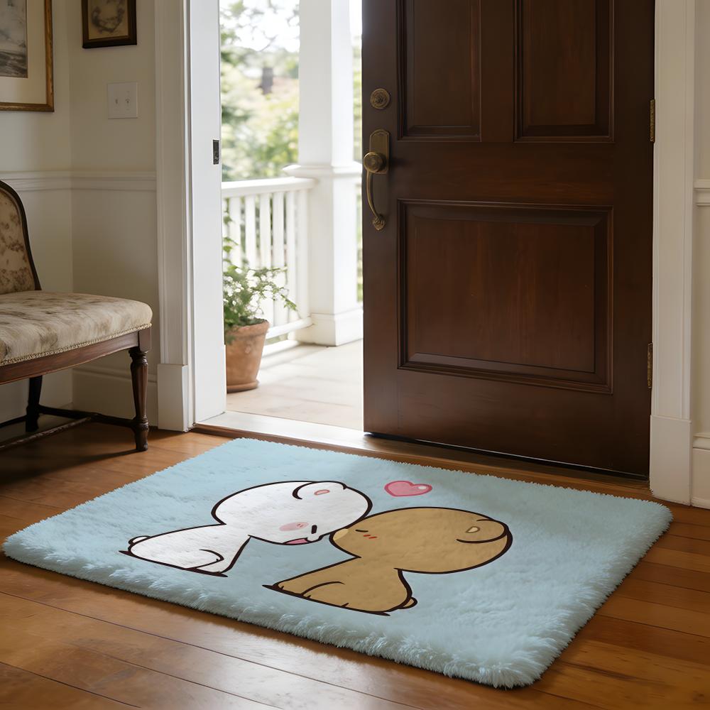 Cute MMilk And MMochaS Floor Mat Soft Flannel Absorbent Mat Non-Slip Rug Home Bedroom Bathroom