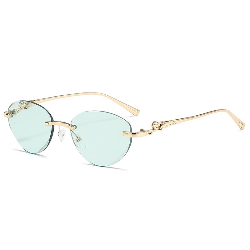 Xiaomi Women Rimless Oval Sunglasses UV400 Alloy Gold Temples Gradient Lens Luxury Fashion Shades