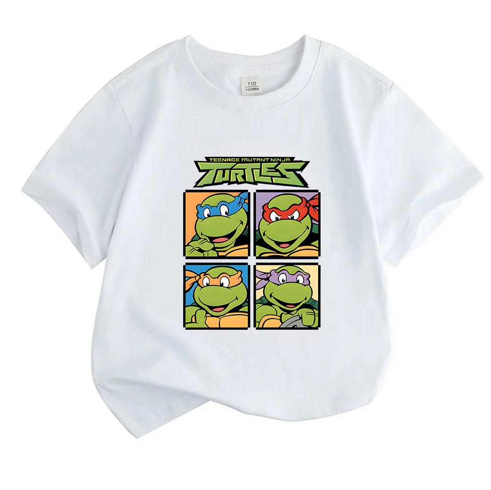 Kids Boys Girls 100% Cotton Crew Neck Short Sleeve T-Shirt, Classic Four Cool Comic Character Print Casual Summer Soft Breathable Tops for Daily Wear