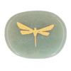 Thumb Worry Stone Nature Crystal Gold Dragonfly Surface Carving Relaxing and Soothing Balance Stone Type 2