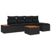 Set Divano da Giardino con Cuscini 6 pz Polyrattan Nero