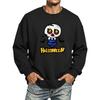 Men's Halloween Printed Long Sleeve T-Shirt Crewneck Casual Sports Top Unisex for Couples