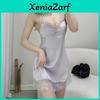 Silk Sleepwear Women Summer Sleeveless Nightdress With Chest Padding For Home Comfort