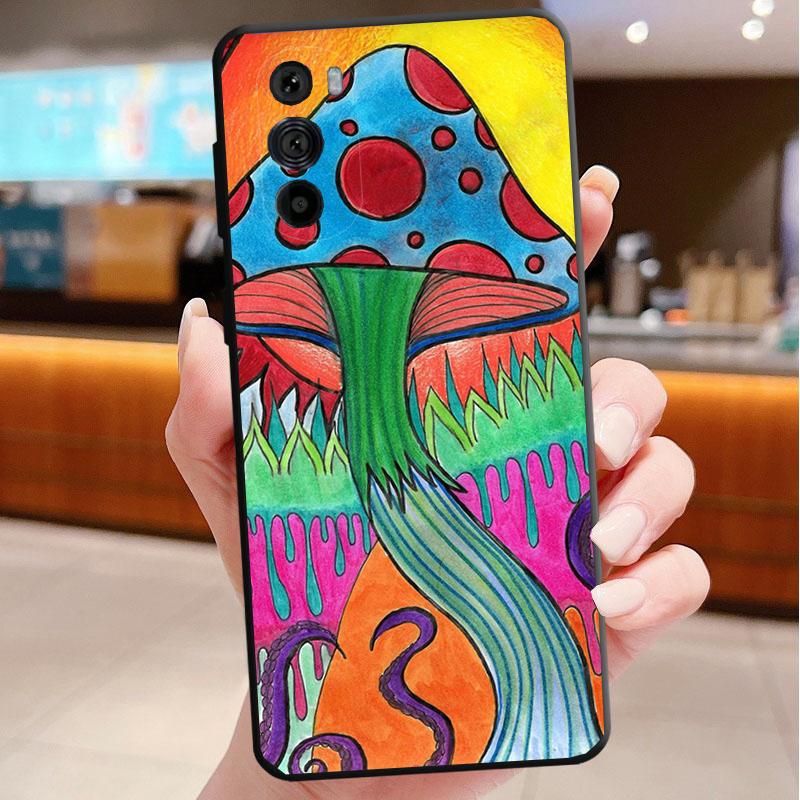 Rainbow Mushrooms Phone Case For Motorola Edge 60 50 40 Pro 60 50 40 30 Ultra Neo Fusion Moto G Play G Stylus G Carcasas