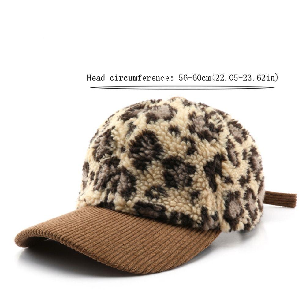 Adjustable Plush Baseball Cap Windproof Winter Baseball Cap  for Women Men Girls