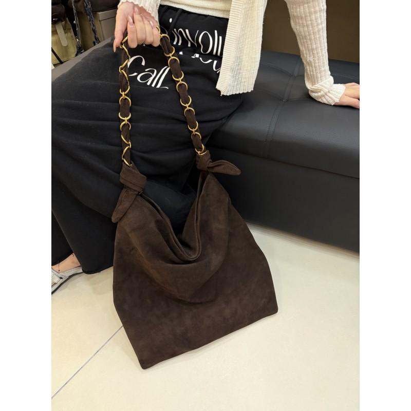 Large Matte Suede Leather Tote Bag Women Daily Commute Oversized Shoulder Soft Structured Vintage Style