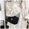Wide Strap Nylon Underarm Bag for Women, Solid Color Quilted Shoulder Purse, Soft Wavy Texture Crossbody Bag, Minimalist Daily Tote