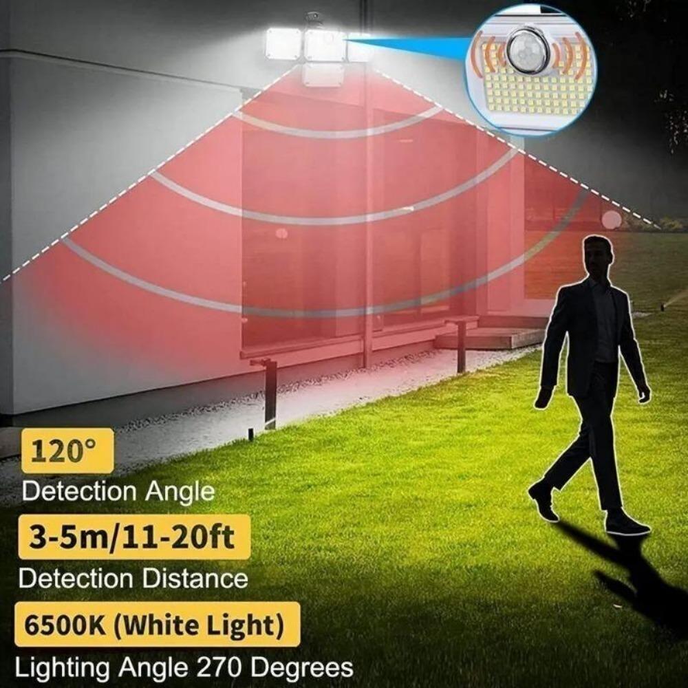 333LED Solar Light 333led IP44 Waterproof Outdoor Indoor Solar Garden Lamp With Adjustable Head Wide Lighting Angle With 3 Mode
