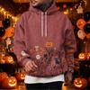 Men's Hoodie with Halloween Print Single Pocket Casual Pullover Top