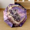 Sleeping Koala In Cherry Blossoms Automatic Umbrella Compact 8Rib Weight Durable Plastic Iron Travel Essential Elegant Women'S Umbrella Gift For