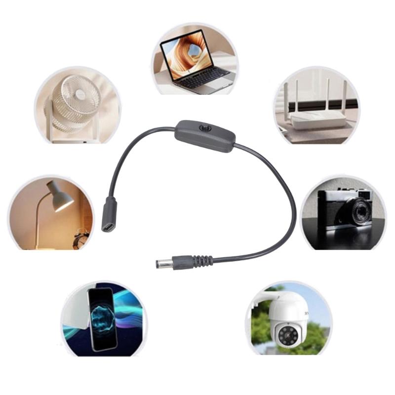 Type C Female To 5.5x2.1mm Male Charging Cable With Voltages For CCTV Camera Car Air Purifiers 5V Output