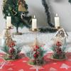 Pentagram Christmas Iron Candlestick Snowflake Snowflake Candle Ornaments  Christmas Dining