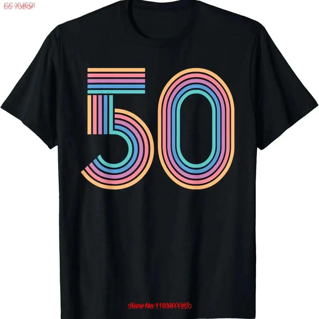 Number 50 Fifty 50th Anniversary Birthday T Shirt vintage Washed Breathable homme fashion Versatile Casual graphic vintage