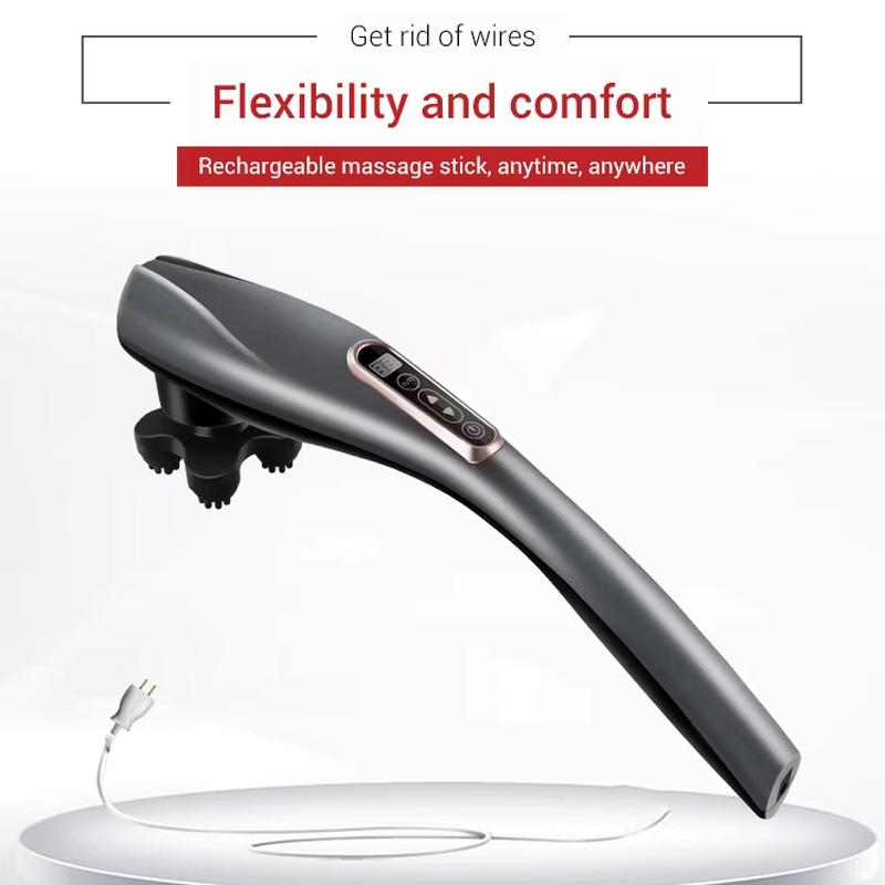 Rechargeable handheld deep massager, cordless electric body massage for muscle neck, deep tissue and back massage tool