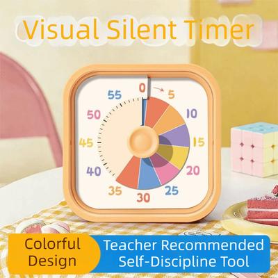 60 Minutes Visual Timer Square Self-discipline Countdown Timer Silent Visualization Kitchen Cooking Timer Kitchen Cooking