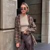 2024 European Retro Plaid Long Women's Shirt