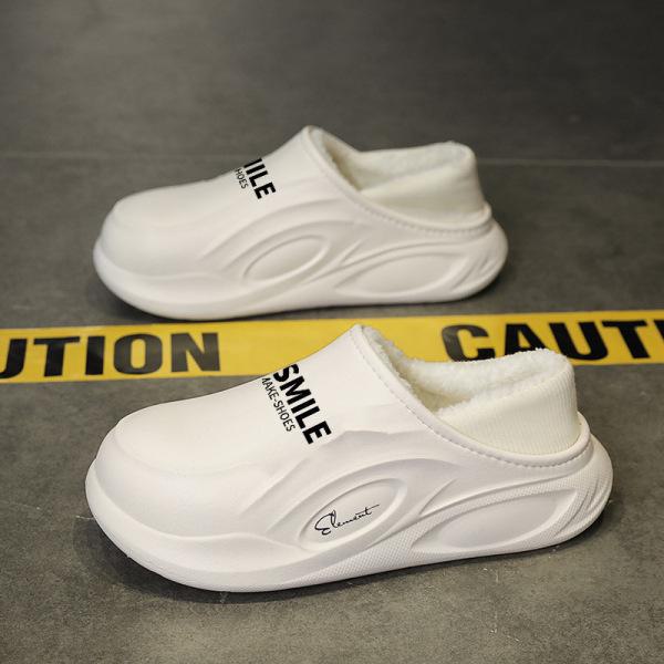 Vodotěsné pánské bavlněné pantofle na podpatku - 2024 nové protiskluzové, venkovní a odolné proti nečistotám, ideální pro podzimní a zimní domácí použití v interiéru