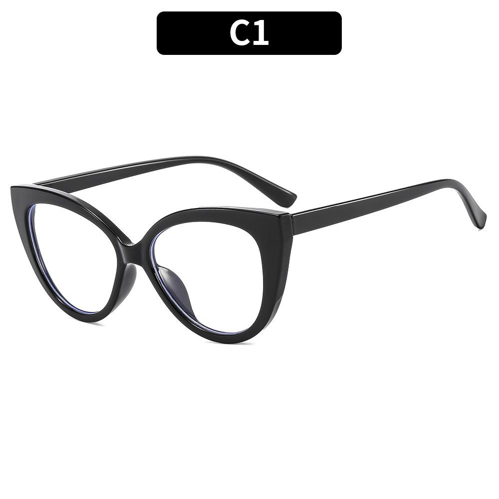 

Anti-blue cat eye flat mirror personalized color matching plain simple glasses frame glasses frame