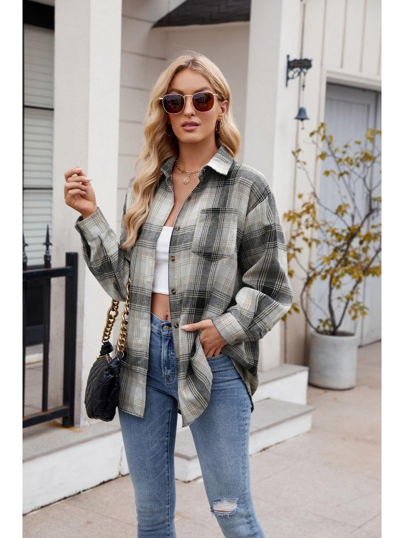 Женская клетчатая рубашка — фото 7