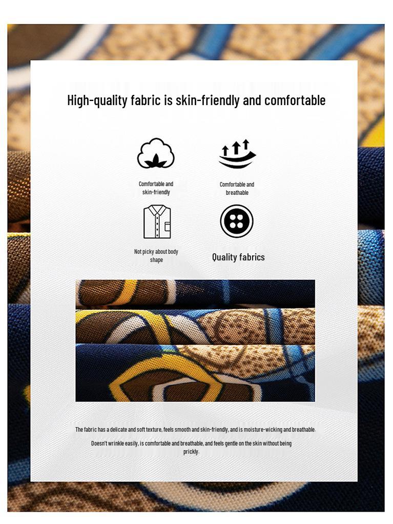 Men's Summer Ice Silk Jacquard Business Casual Wrinkle-Free Short-Sleeve Cardigan