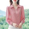 Spring Ladies Fashion Casual Business Long Sleeve Striped Shirt