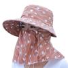 Sun Protection Women Sun Hat Leaf Print Sunscreen Bucket Hat Tea Picking Hat  Sun Protection