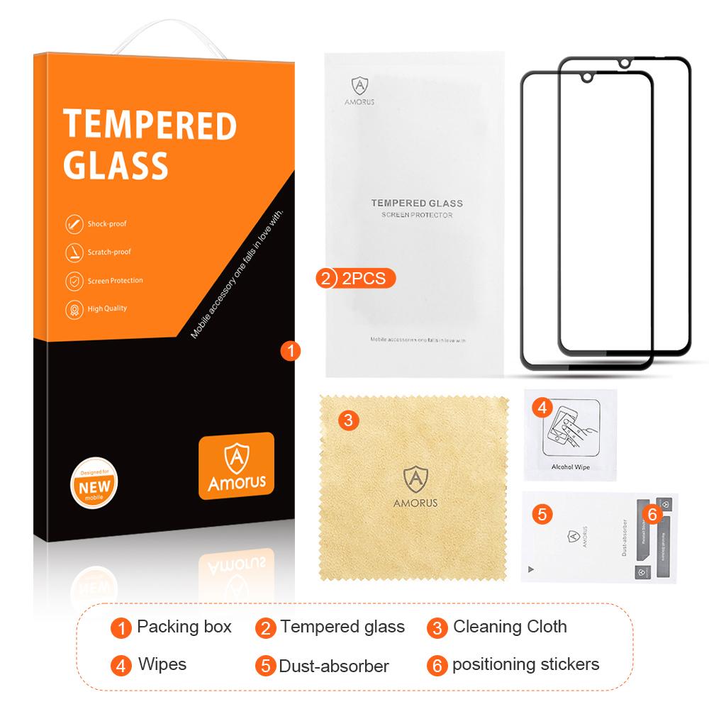 AMORUS 2Pcs For Realme Note 60x 4G/C63 4G/C61 4G Screen Protector Shatterproof Silk Printing Tempered Glass Film