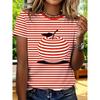 Tricou de damă la modă imprimat 3D, de vară, respirabil, casual, versatil