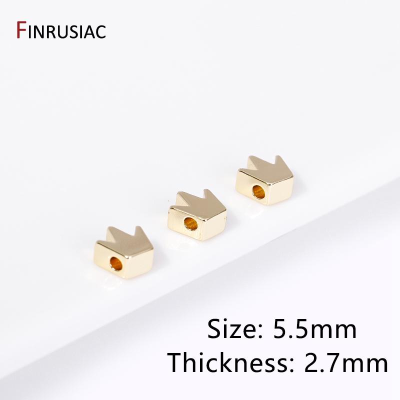 

14K Gold Plated Brass Star/Crown/Apple/Heart Spacer Beads Loose Beads For Jewelry Making Supplies DIY Jewelry Accessories 10 pieces