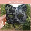 Pvc Lace Cat Face Mask For Halloween Cosplay And Stage Performances