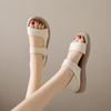 2025 New Flat Sandals Casual Velcro Two Wear Beach Shoes Women's Vintage Comfortable Student Roman Sandals