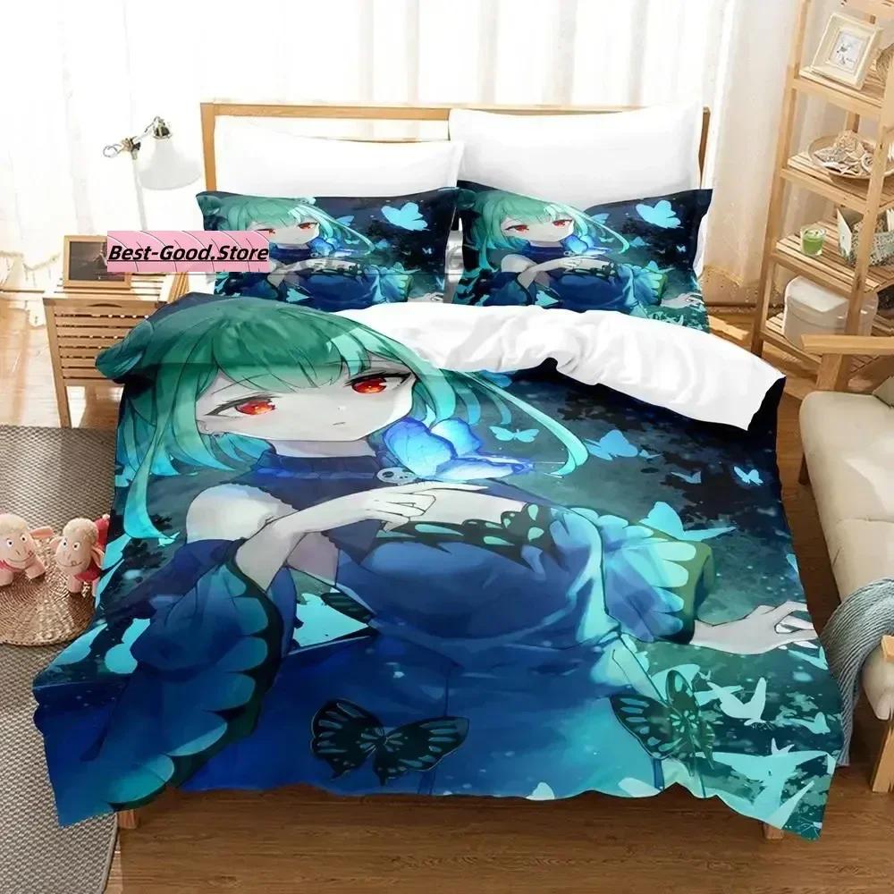

Комплект постельного белья Uruha Rushia Single Twin Full Queen King Size, комплект постельного белья Aldult Kid Bedroom Duvetcover Sets 3D 2022 Anime, комплект простыней 135x200cm