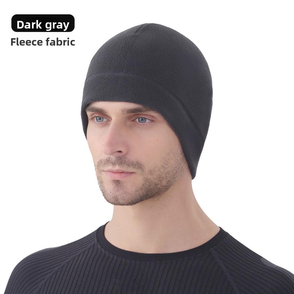 Polar Fleece Winter Running Hats Solid Color Outdoor Warm Hat  Winter Autumn