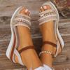 Women's Braided Casual Sandals Buckle Strap Platform Wedge Sandles for Women 2026 Summer Light Non Slip Walking